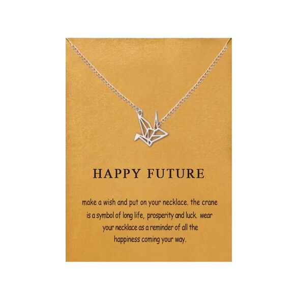 Crane Future Inspirational Silver Tone Necklace - Picture 6 of 6